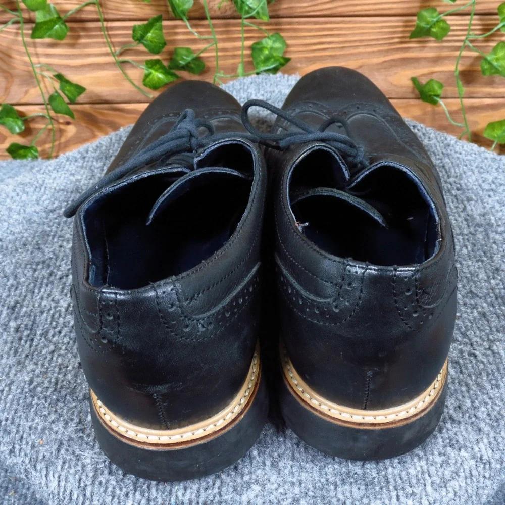 Cole Haan Morris Wingtip Mens Oxford Dress Shoes Size 11.5 Black Leather Classic